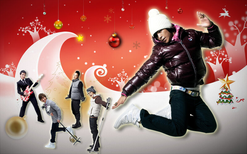 K-pop group in Christmas scene