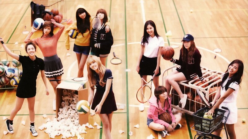K-pop group in gym