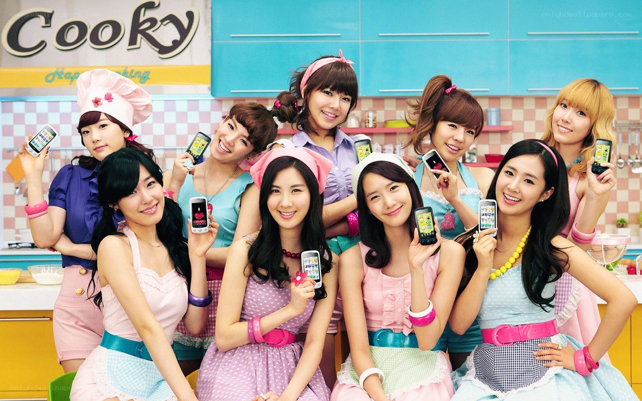 K-pop group in kitchen