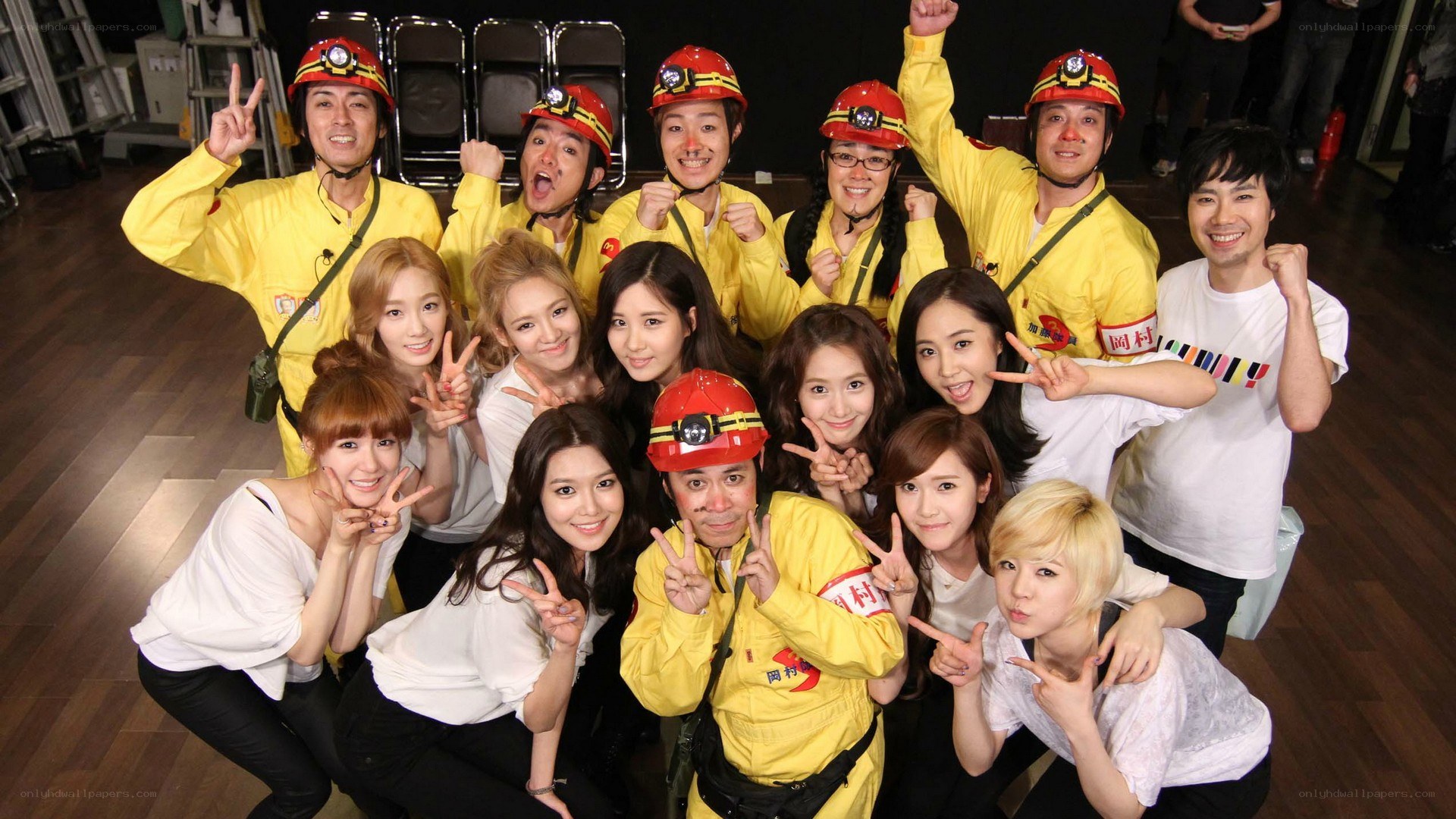 K-pop group in mining gear