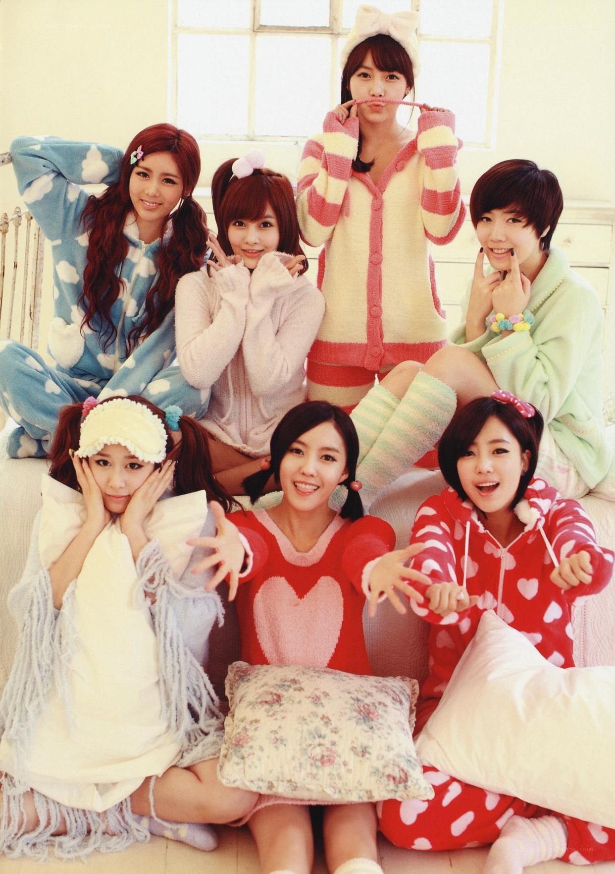K-pop group in pajamas