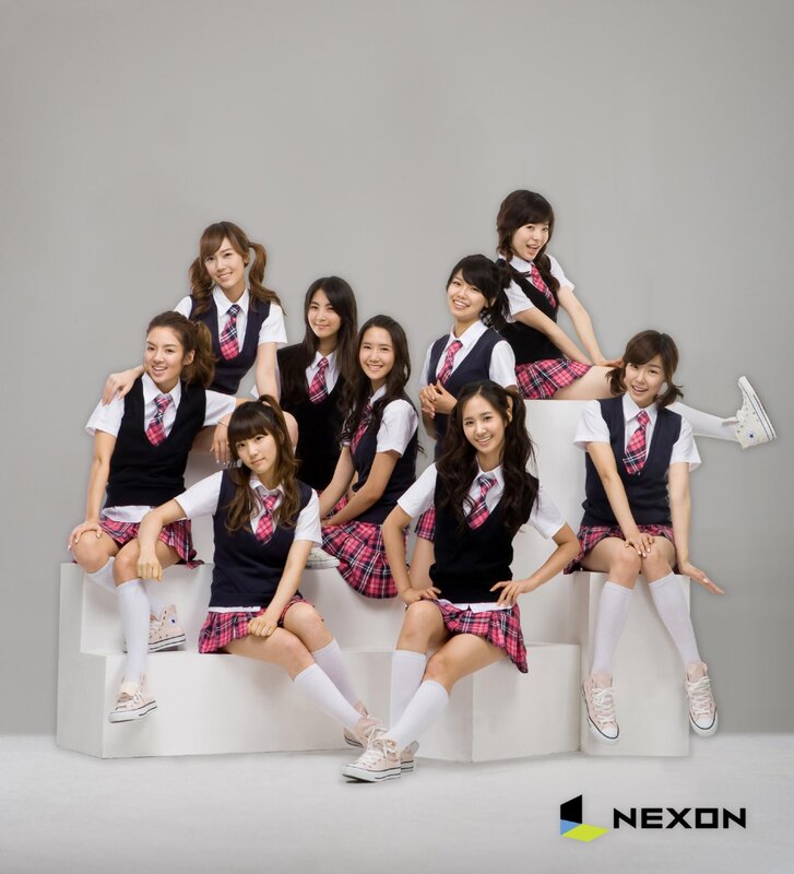 K-pop group in school uniforms