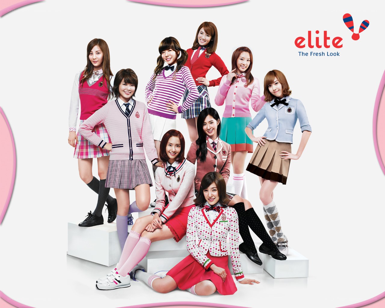 K-pop group in school uniforms