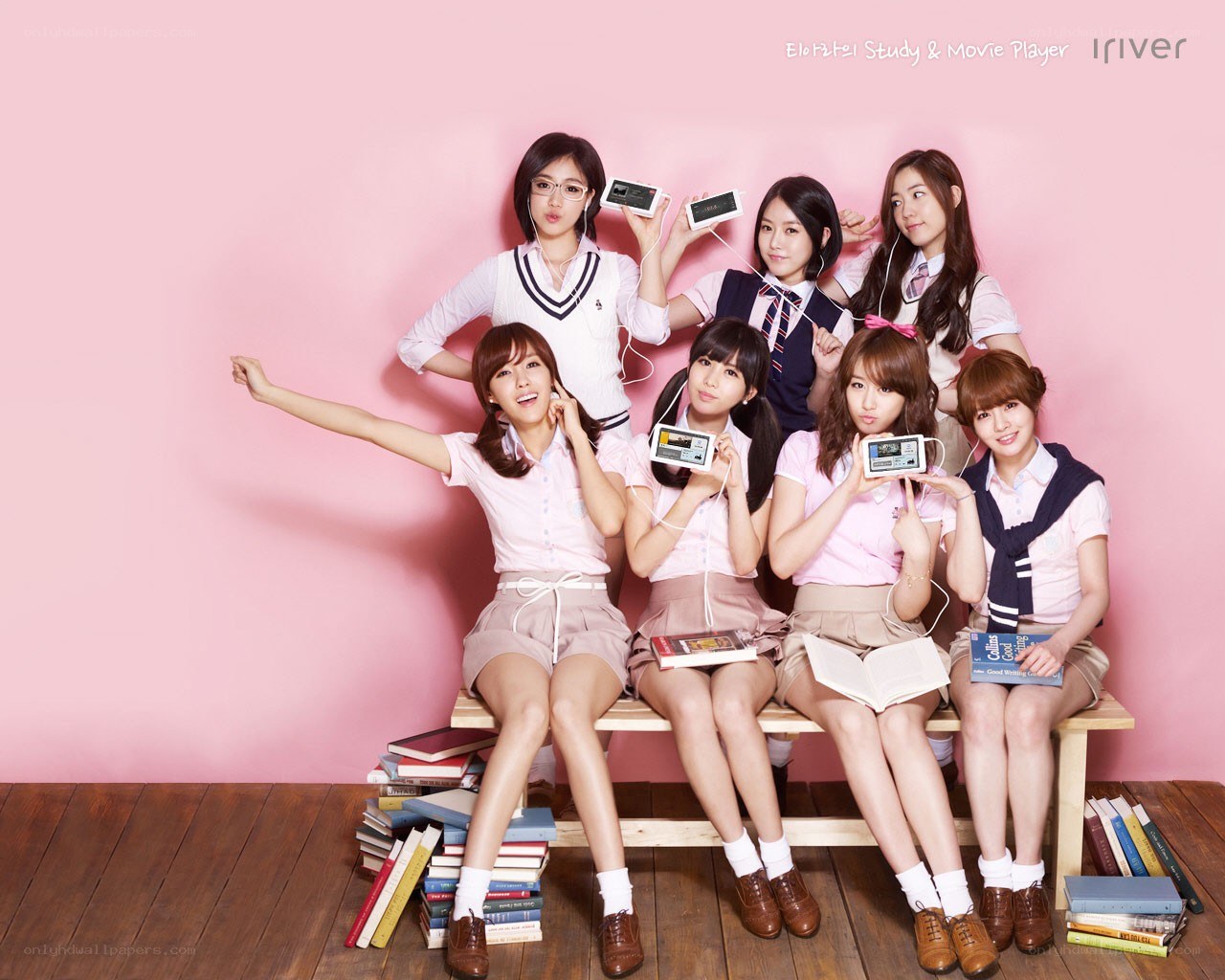 K-pop group in school uniforms