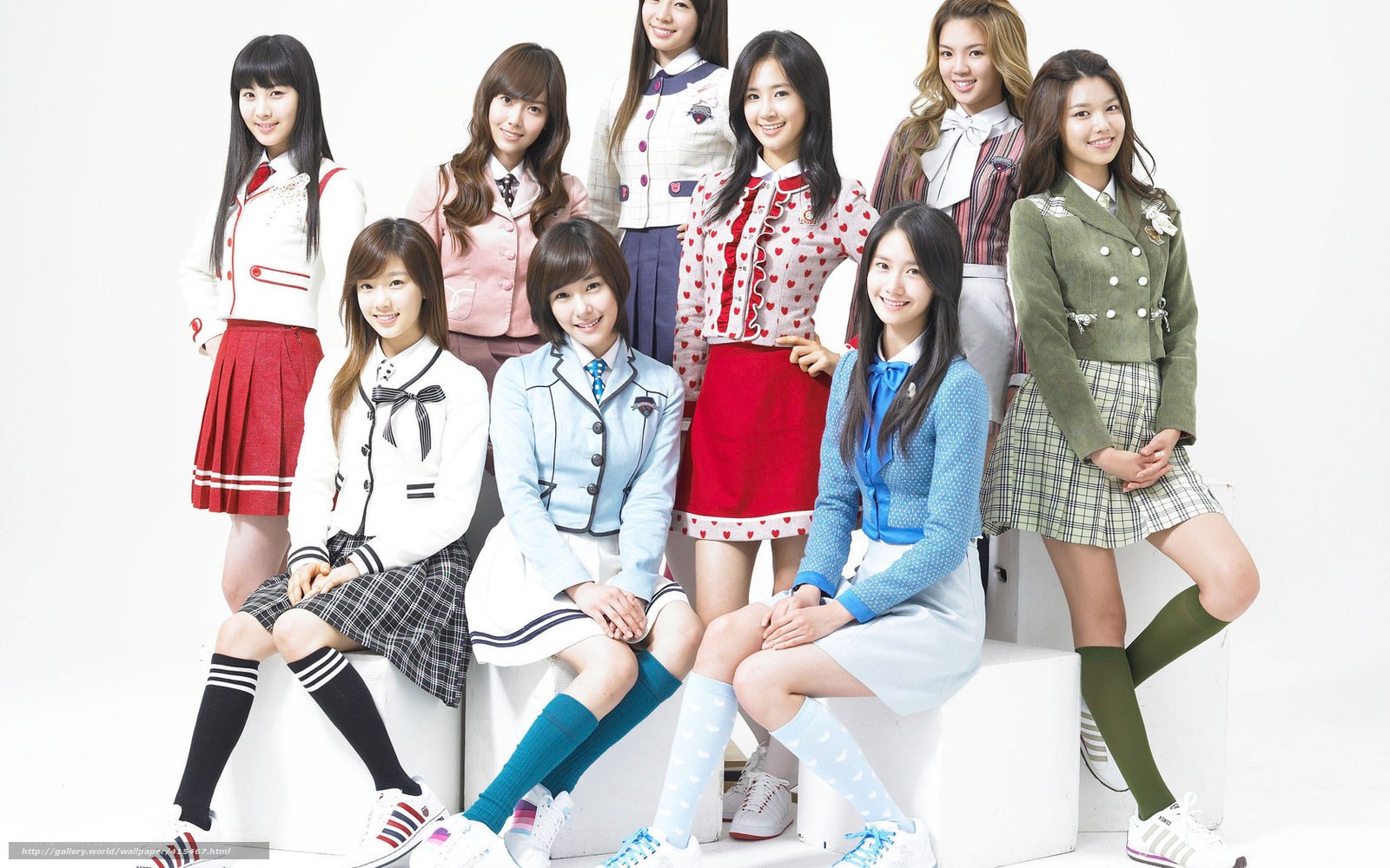 K-pop group in school uniforms