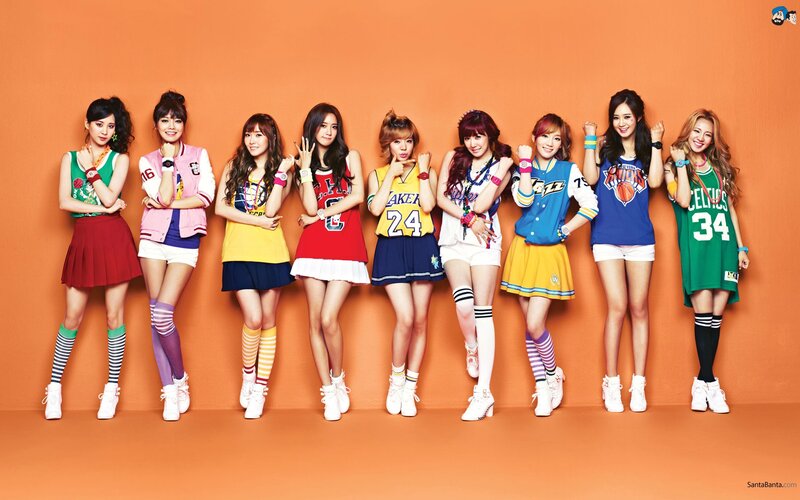 K-pop group in sports jerseys