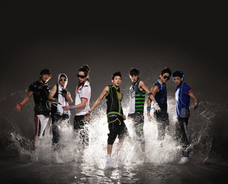 K-pop group in water