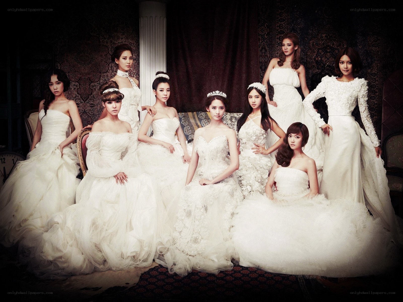 K-pop group in wedding dresses