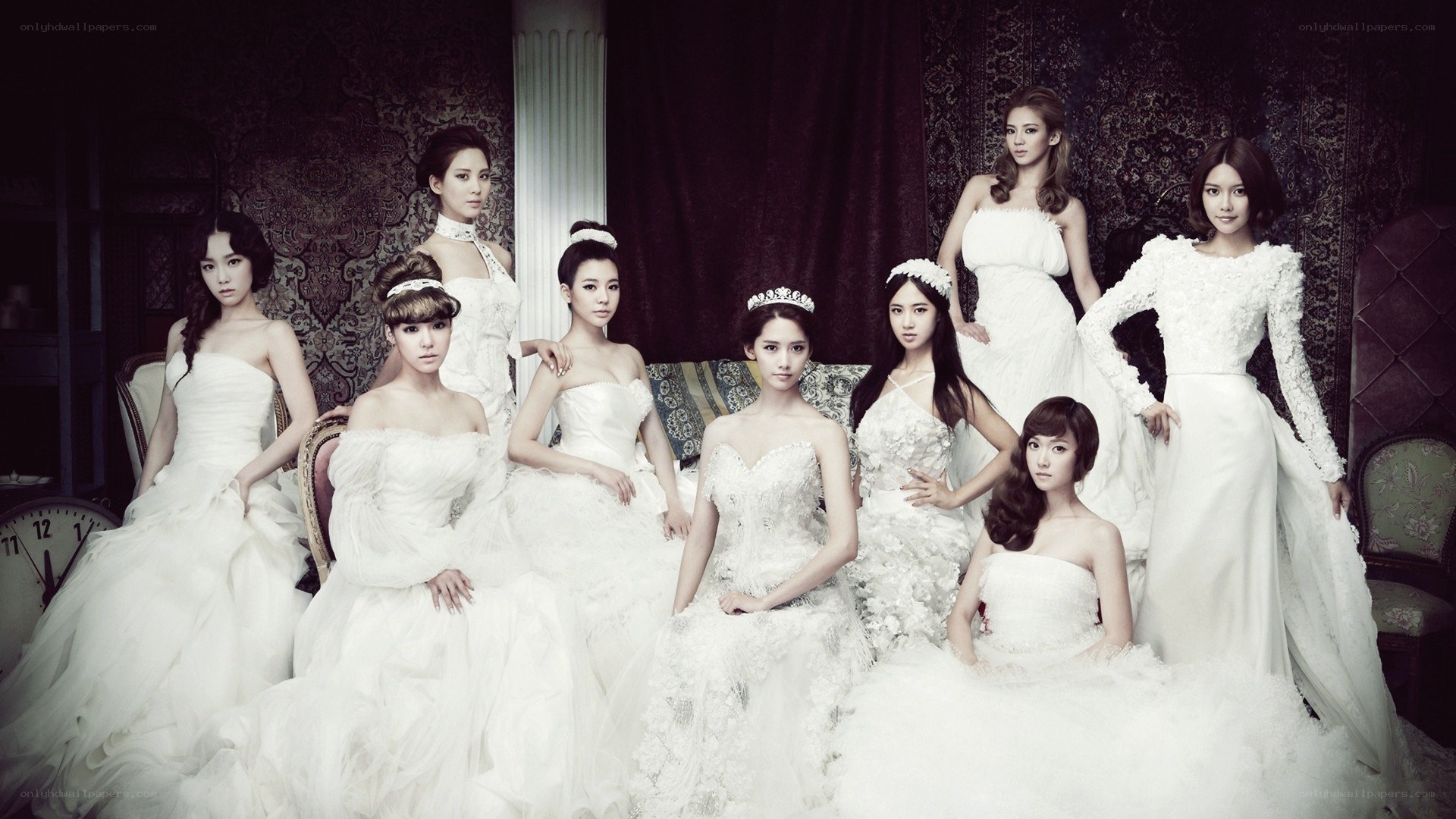 K-pop group in wedding dresses