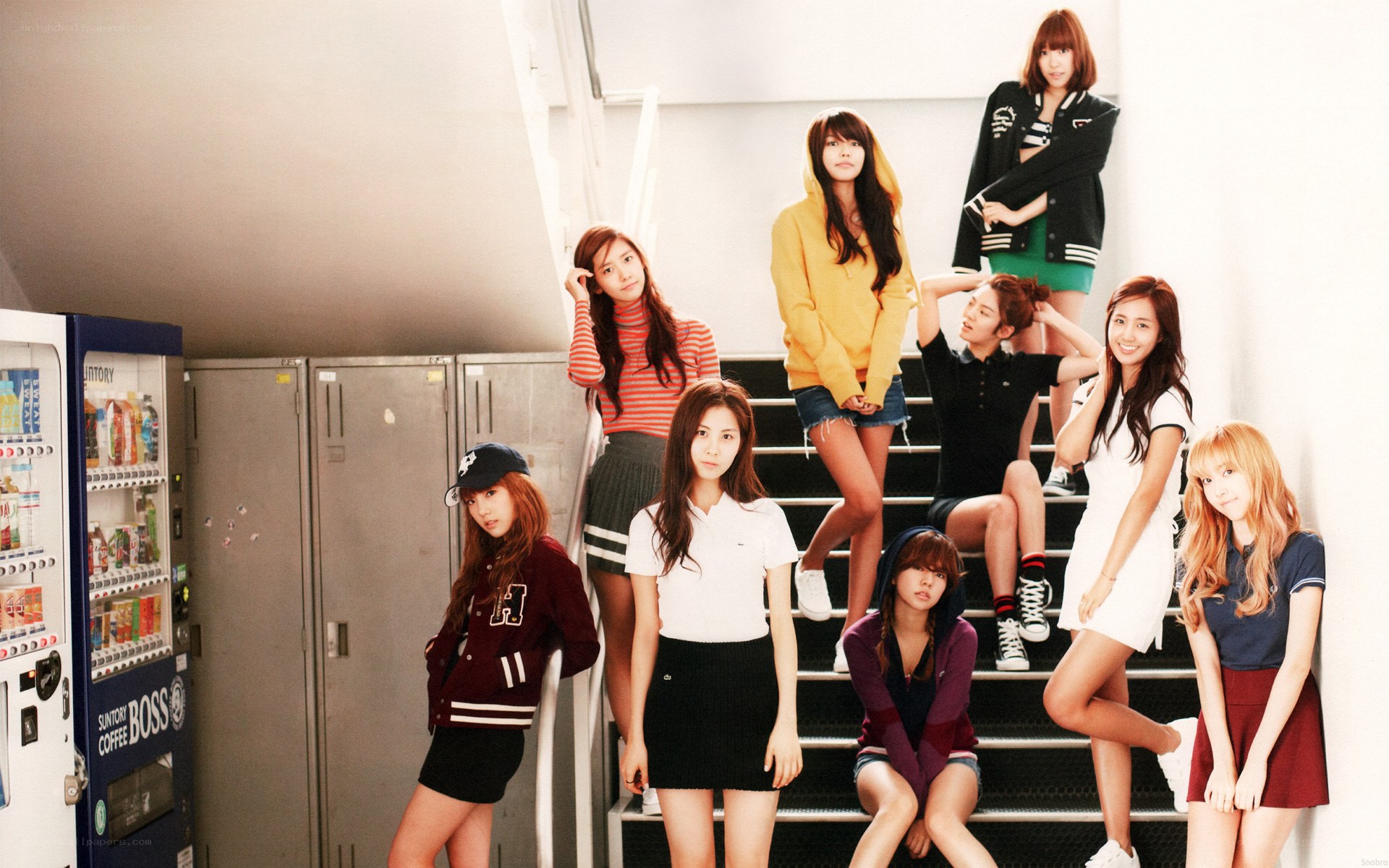 K-pop group on stairs