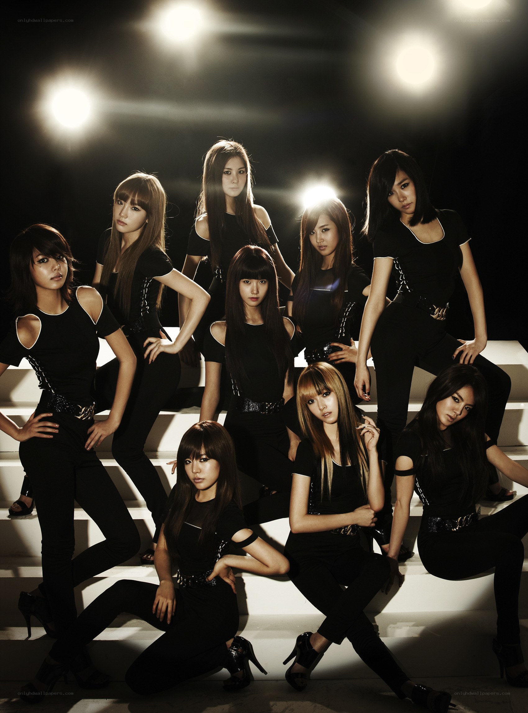 K-pop group on stairs