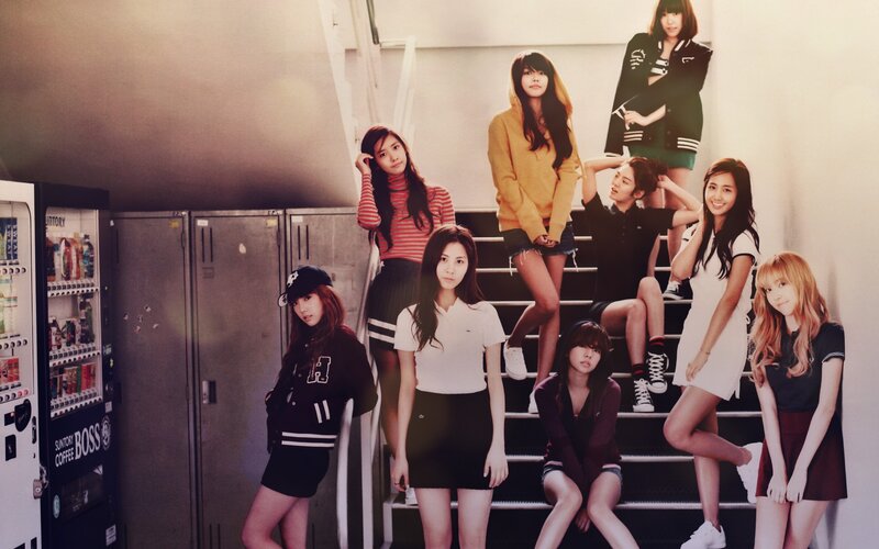 K-pop group on stairs