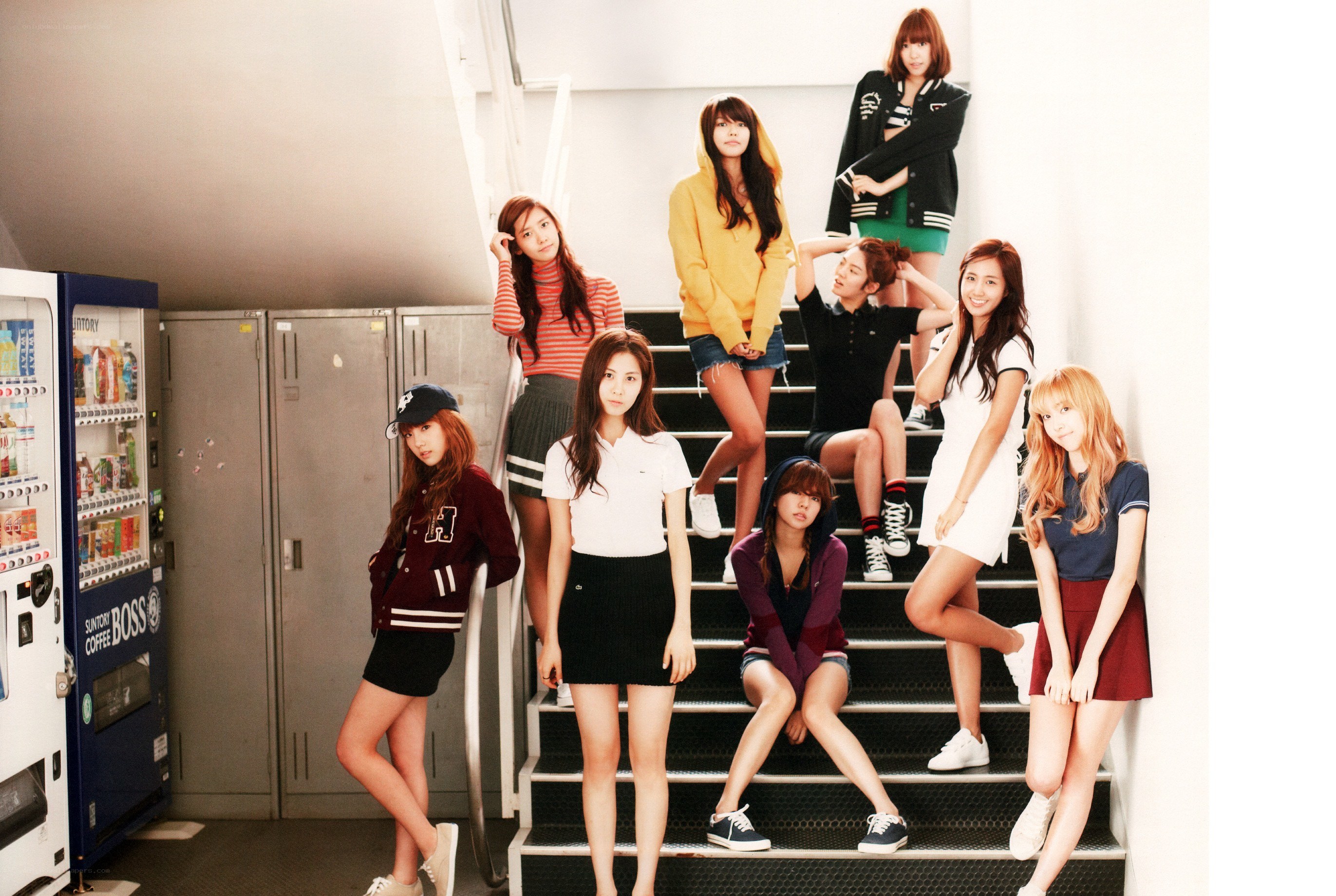 K-pop group on stairs