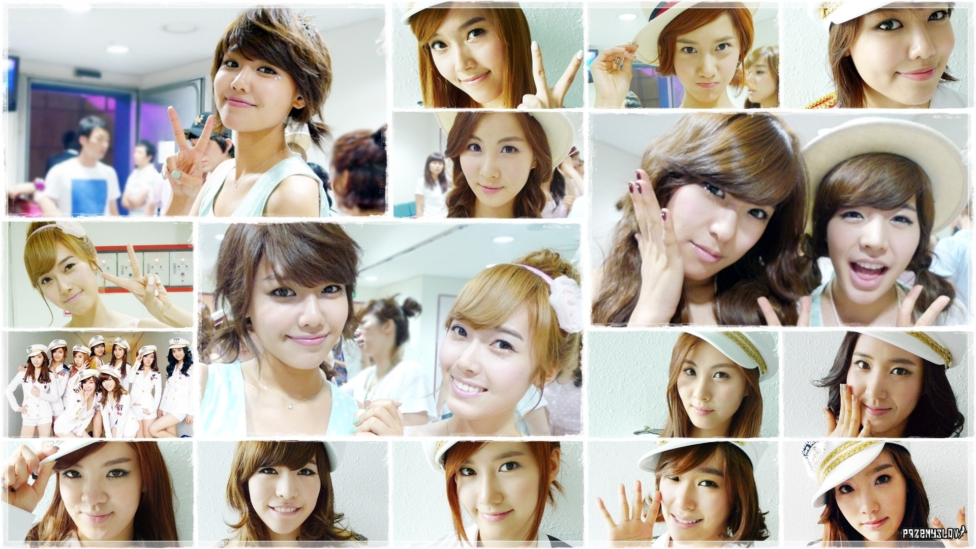 K-pop group photo collage