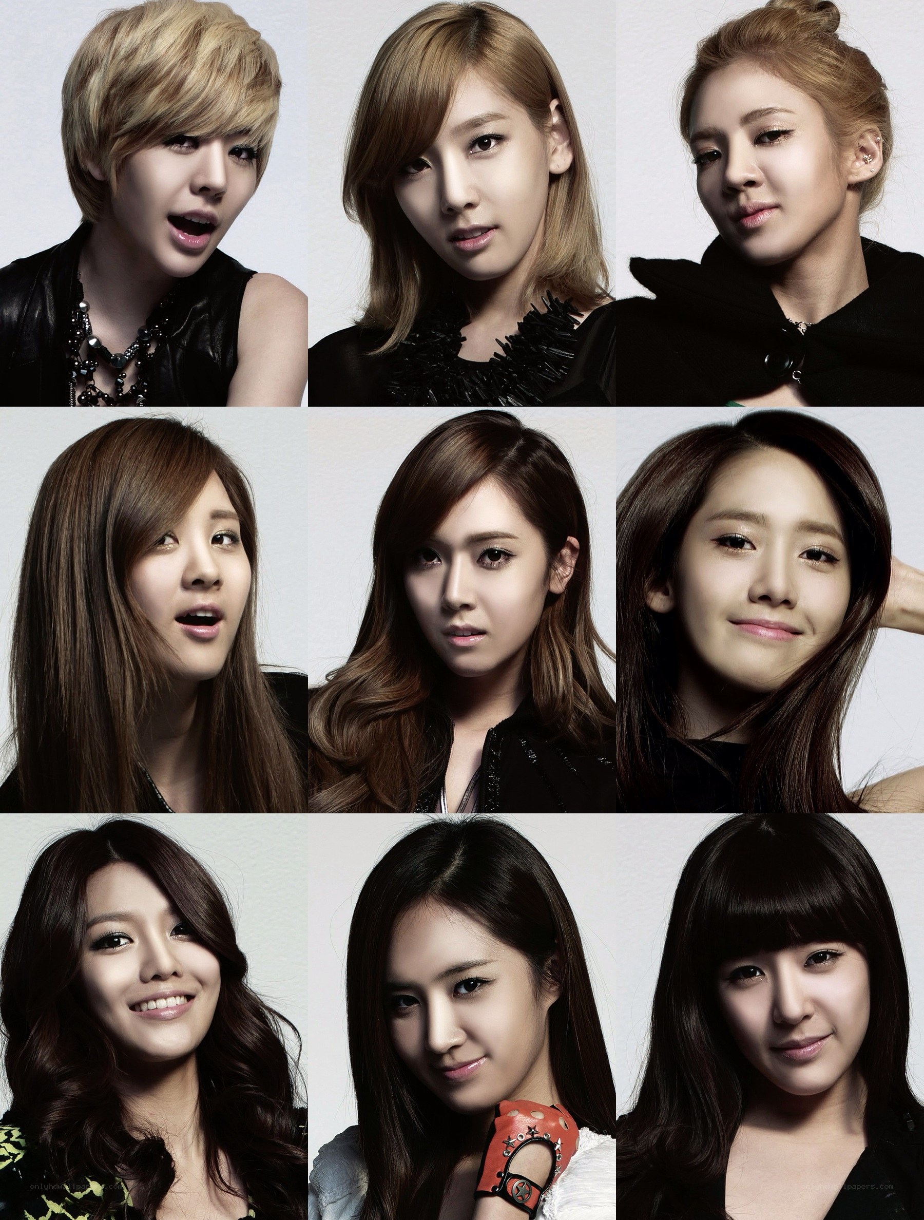 K-pop group portrait collage