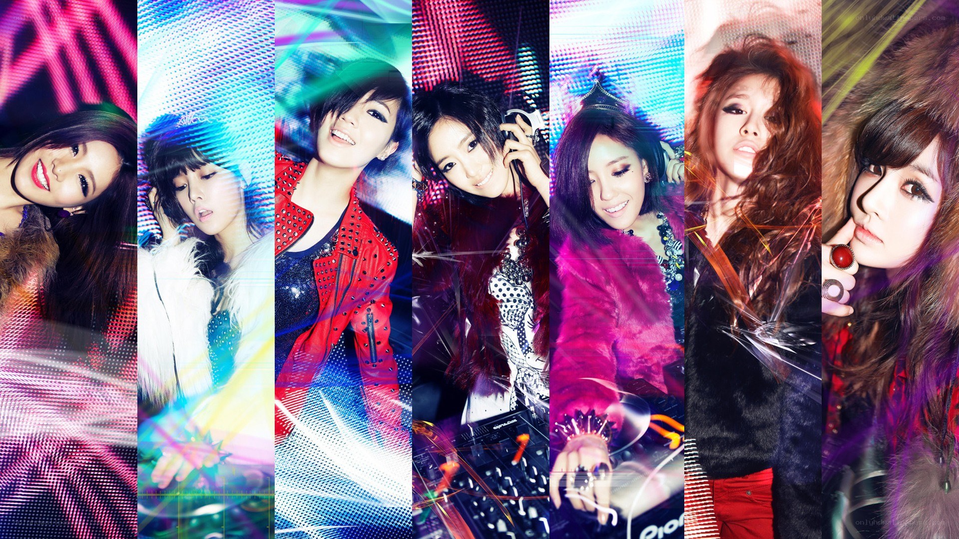 K-pop group promotional collage