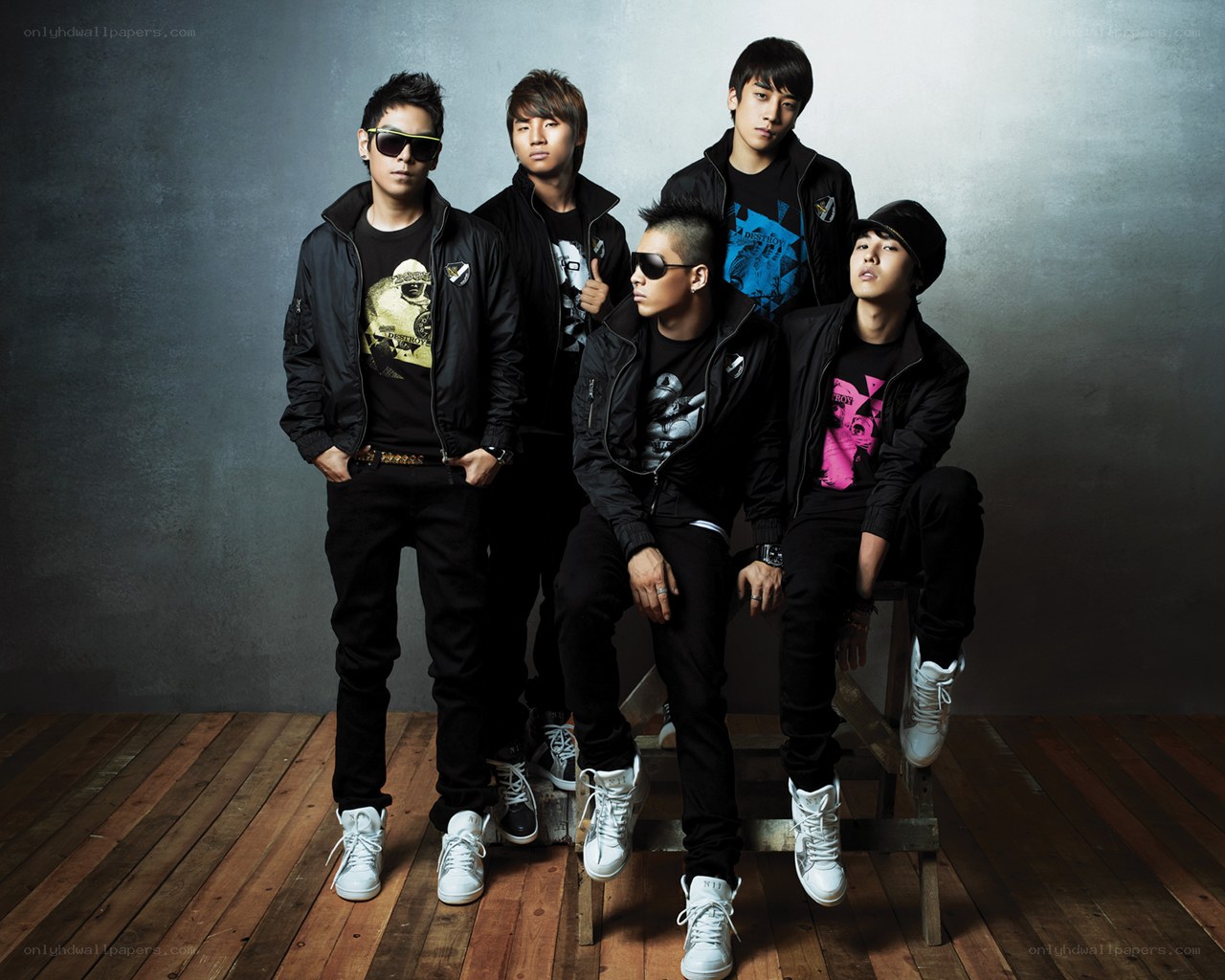 K-pop group studio portrait