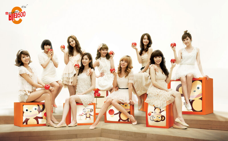 K-pop group with apples