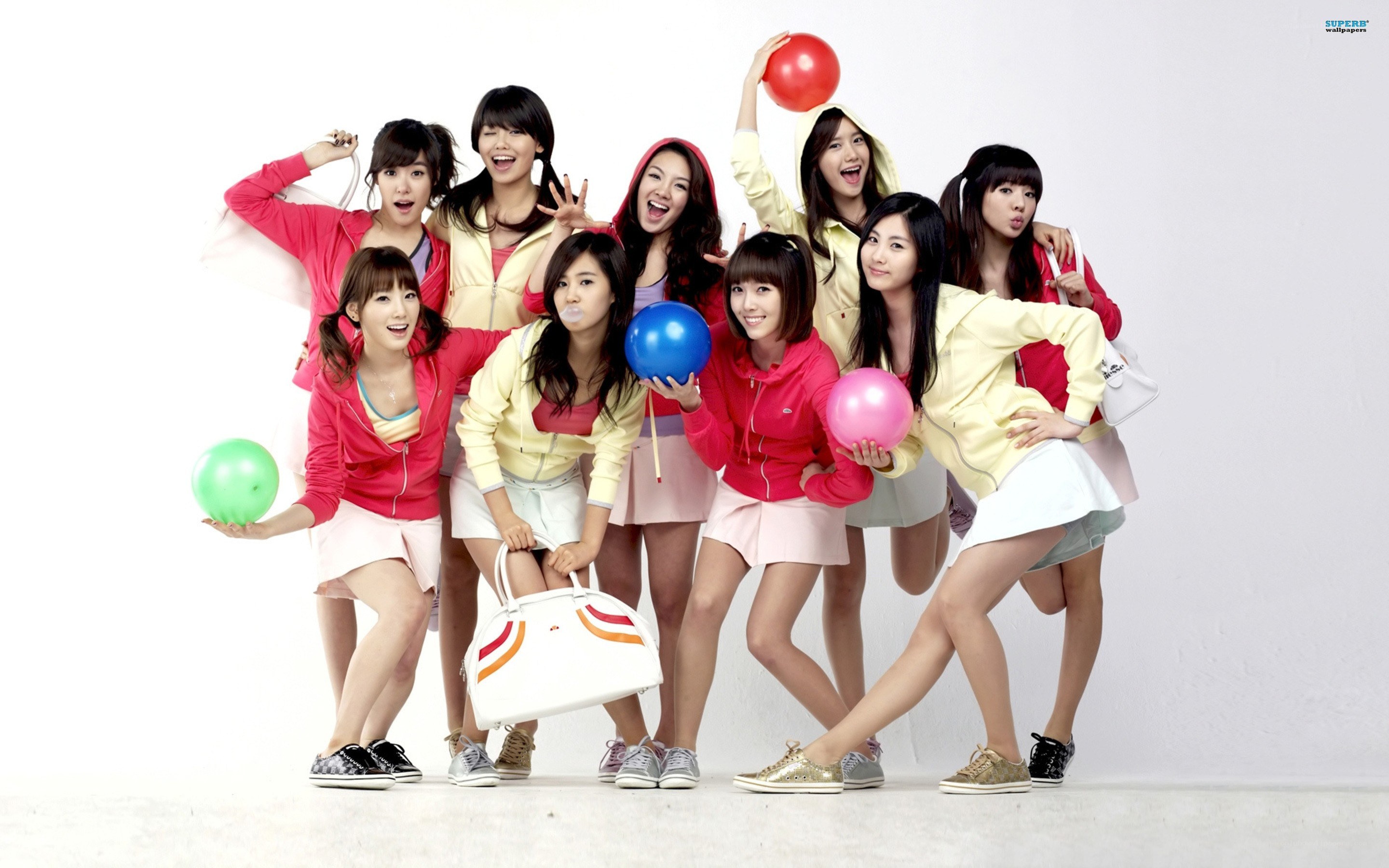 K-pop group with balloons