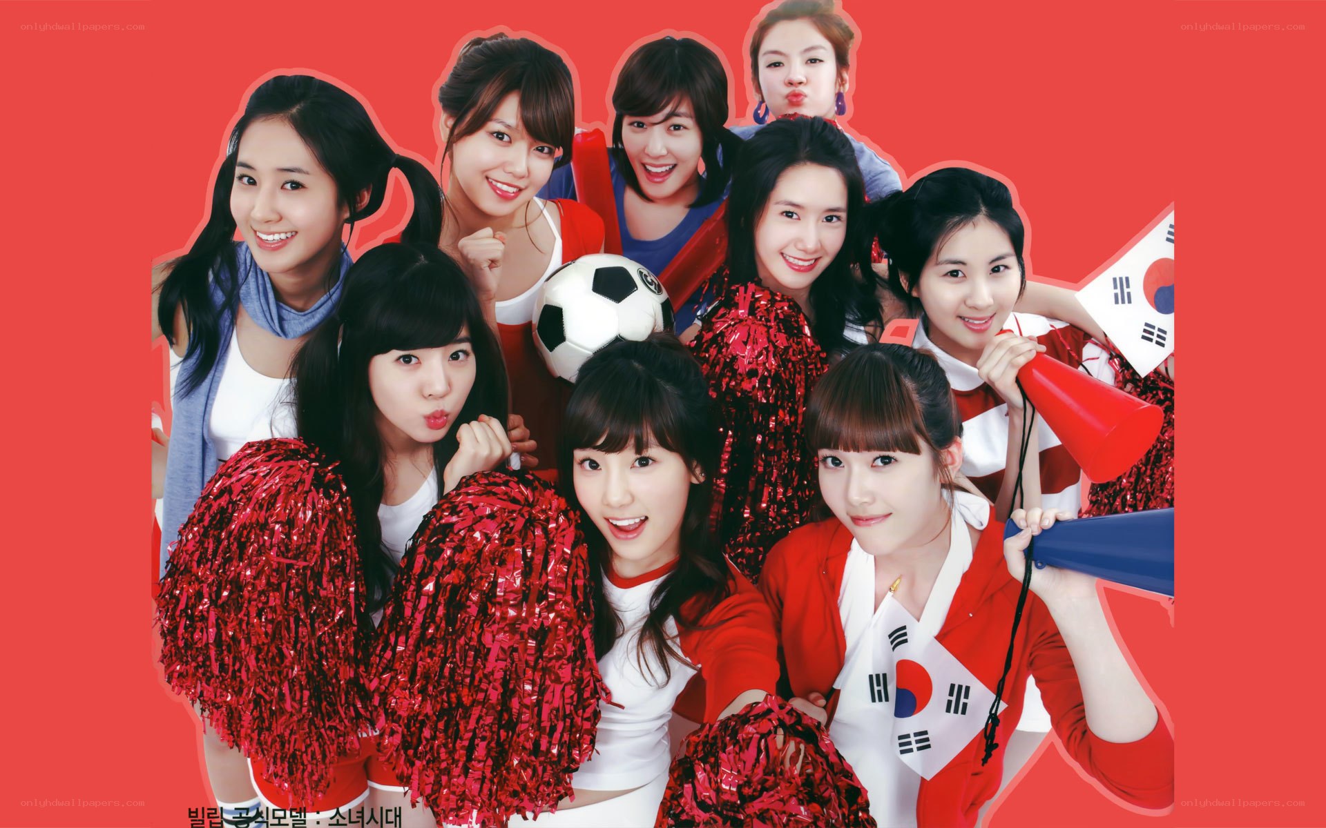 K-pop group with cheer props