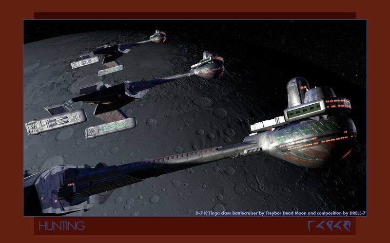 K'Tinga-class battlecruisers in formation