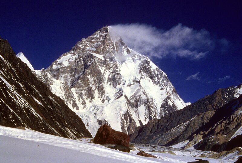 K2 Mountain Peak — Blue, Dramatic, Photograph