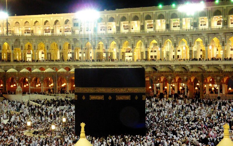 Kaaba in Mecca — Black, Serene, Night, Photograph