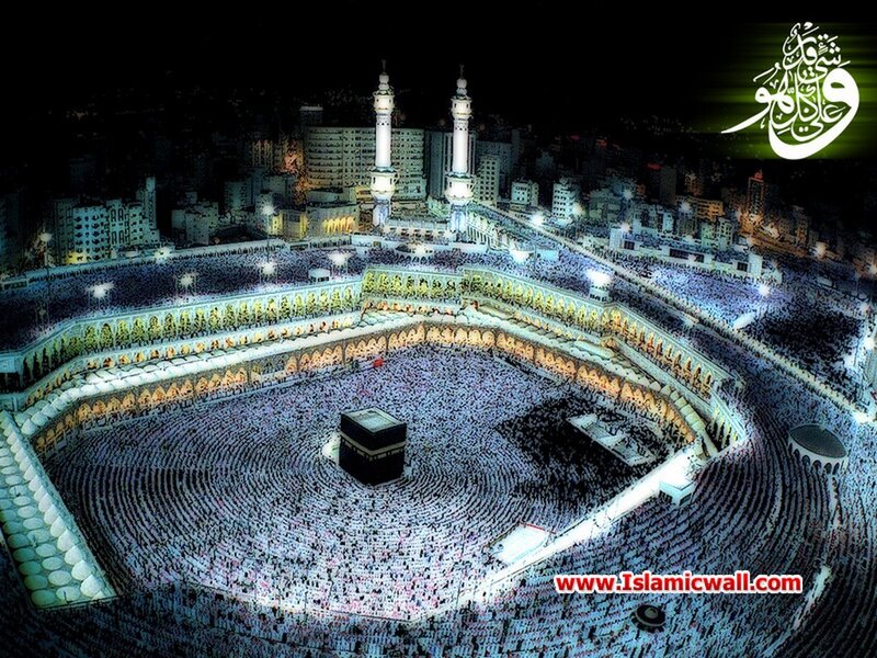 Kaaba in Mecca — White, Serene, Night, Photograph
