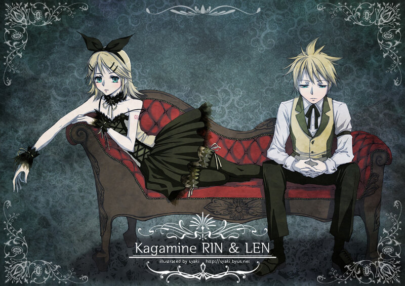 Kagamine Rin and Len on a couch