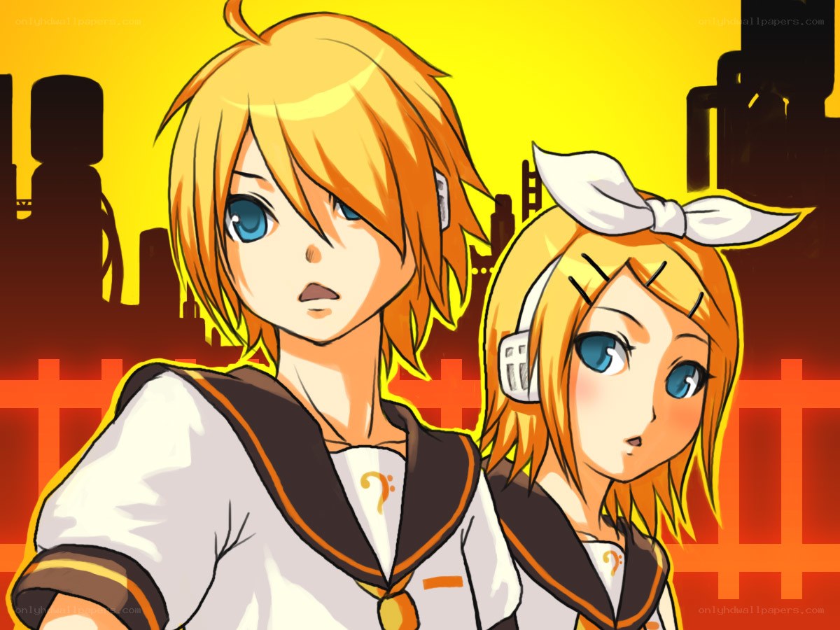 Kagamine twins anime art
