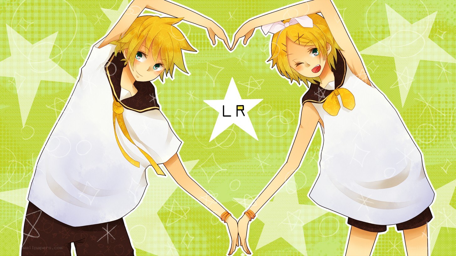 Kagamine twins forming heart