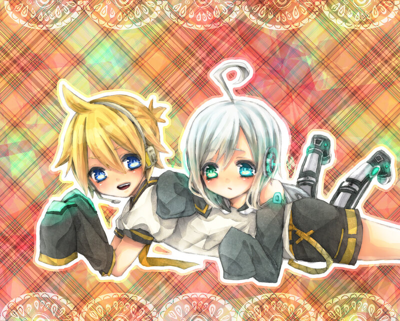 Kagamine twins lying down