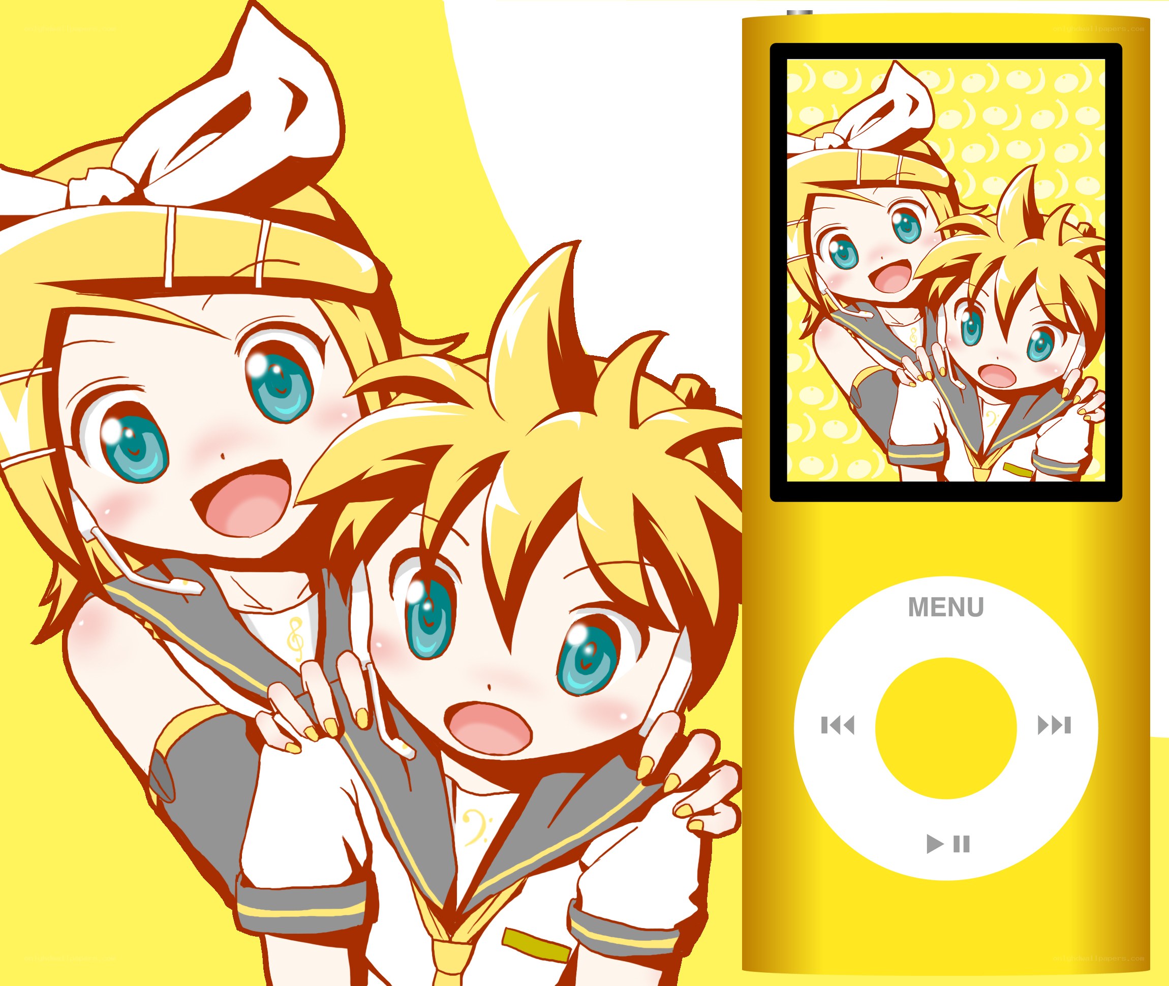 Kagamine twins on an iPod