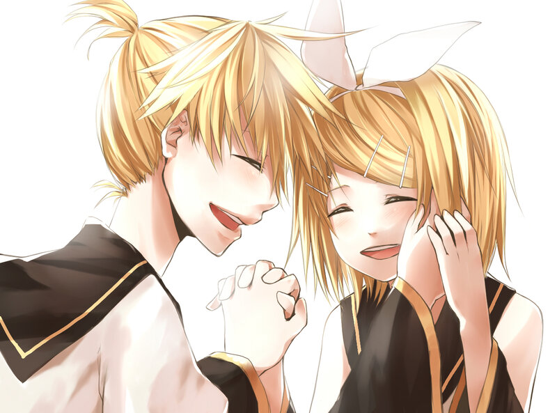 Kagamine twins smiling