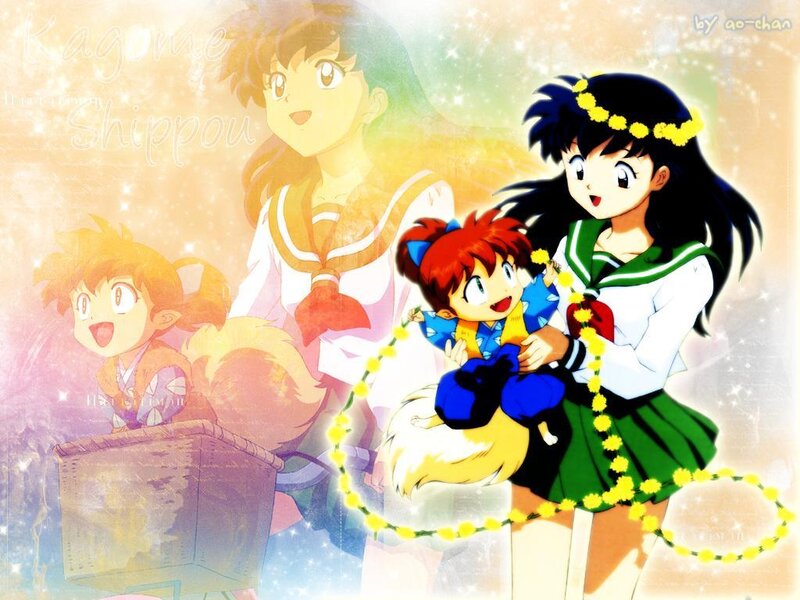 Kagome and Shippou artwork