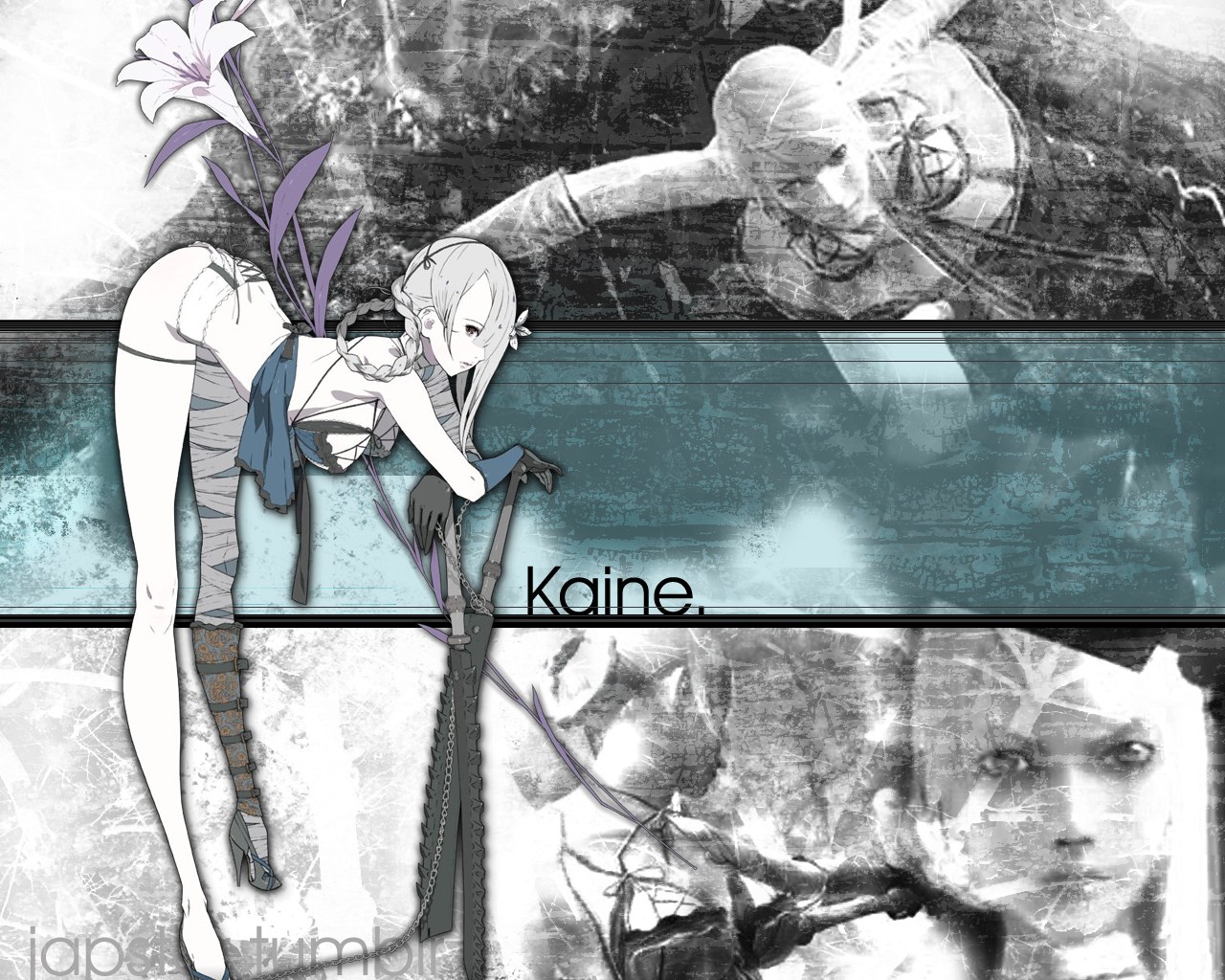 Kaine character art collage