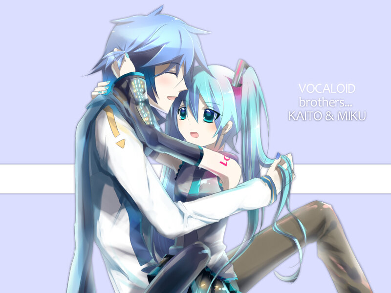 Kaito and Miku embrace