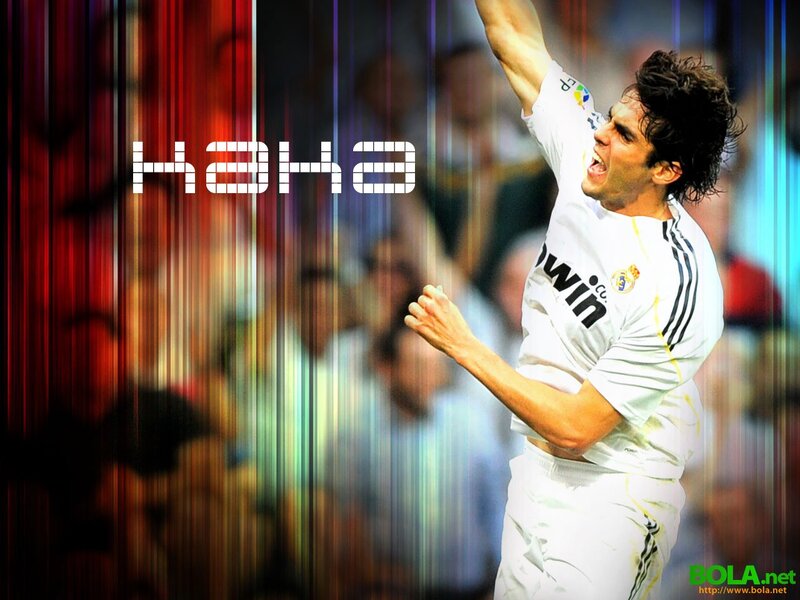 Kaka celebrating in Real Madrid jersey