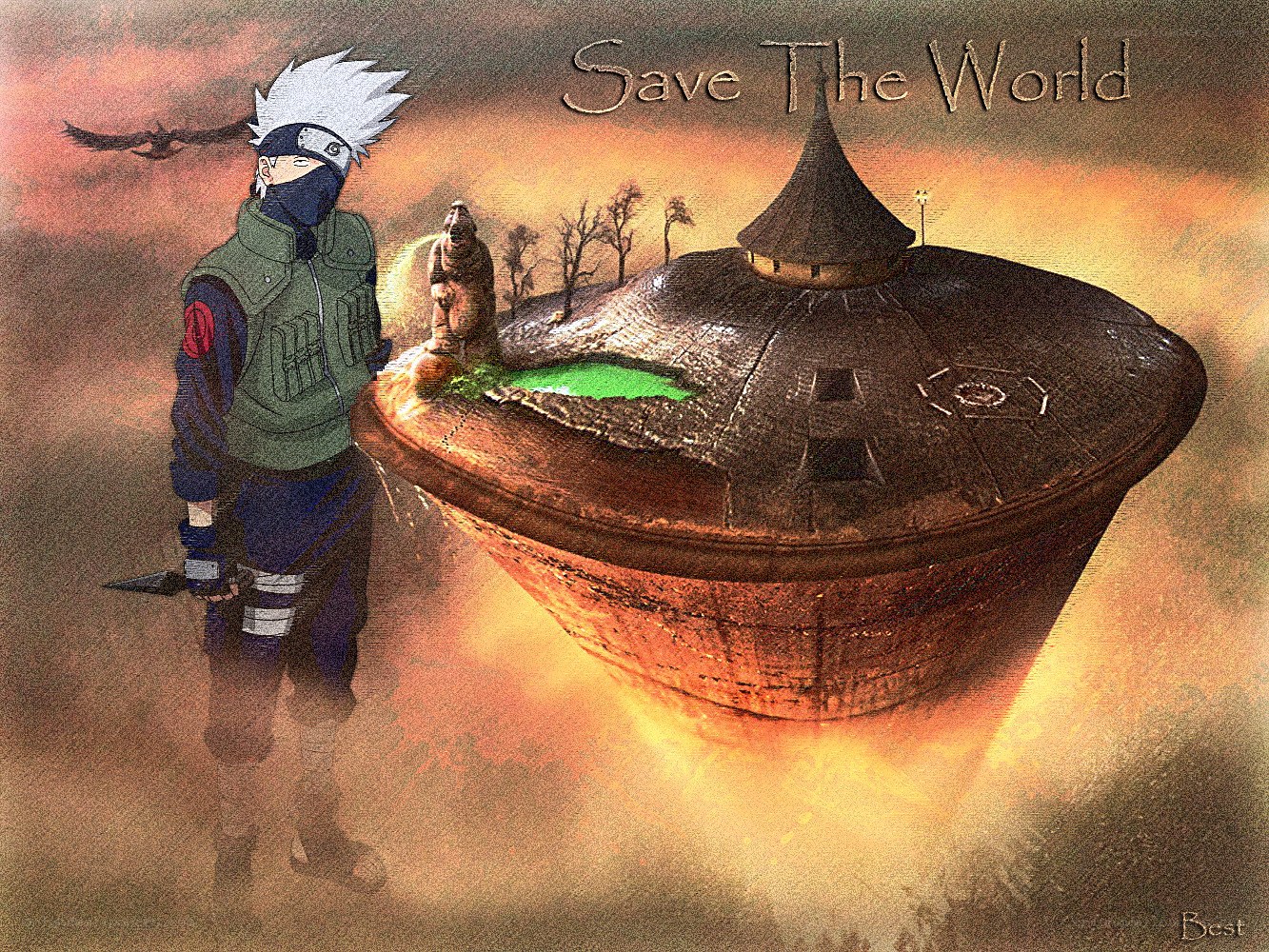 Kakashi and floating island