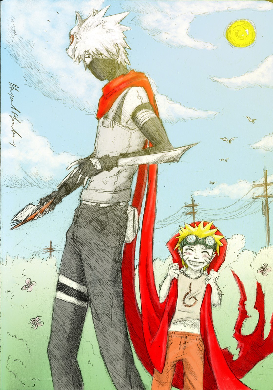 Kakashi and Naruto art