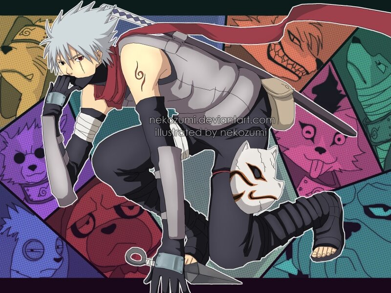 Kakashi Hatake with animal masks
