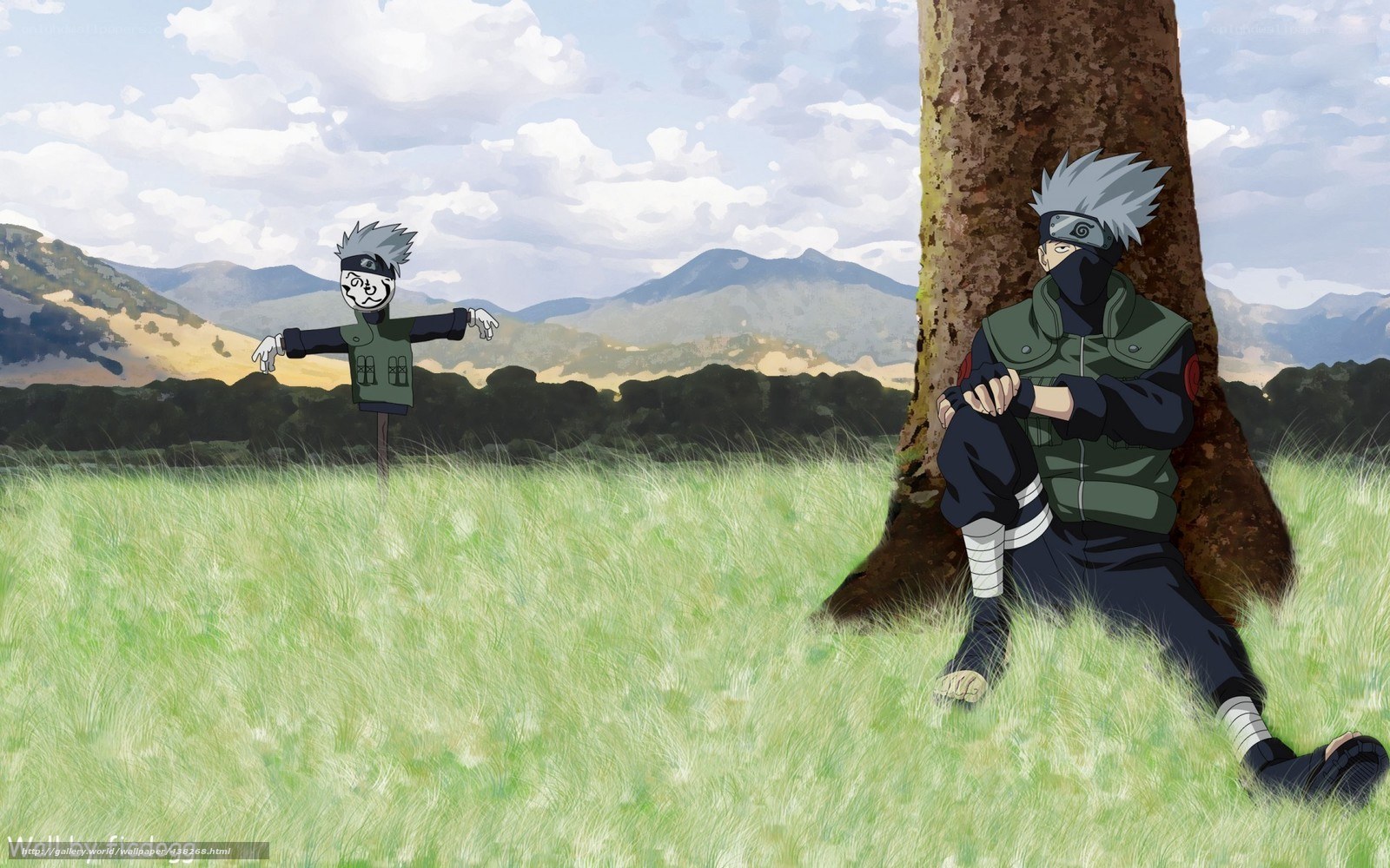 Kakashi in a field