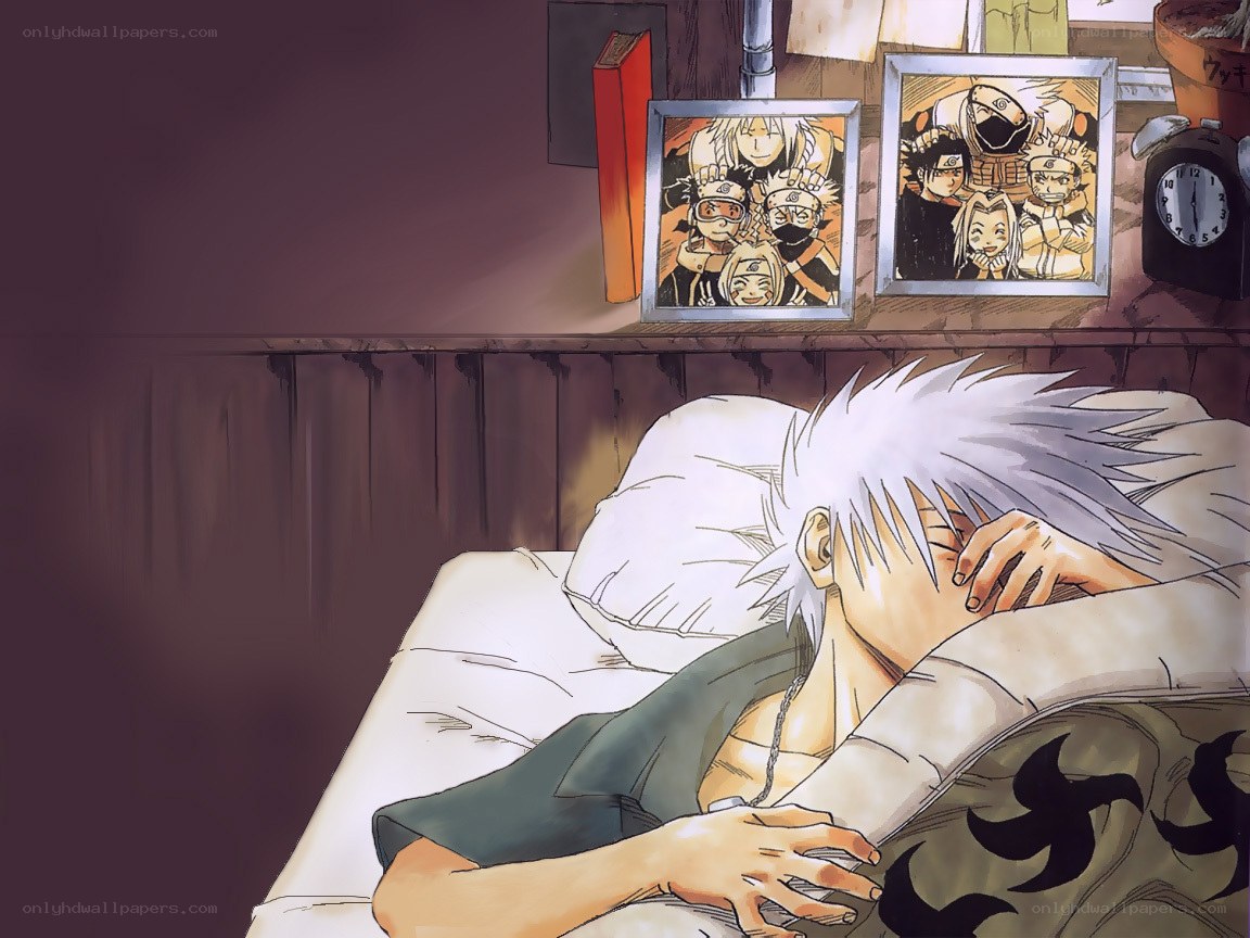 Kakashi sleeping in his room