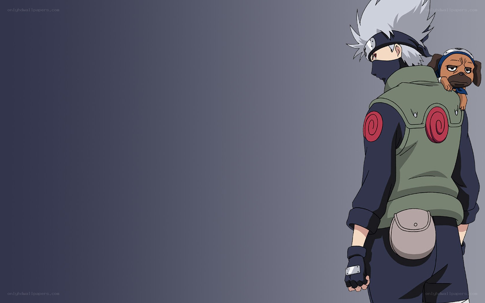 Kakashi with dog on back
