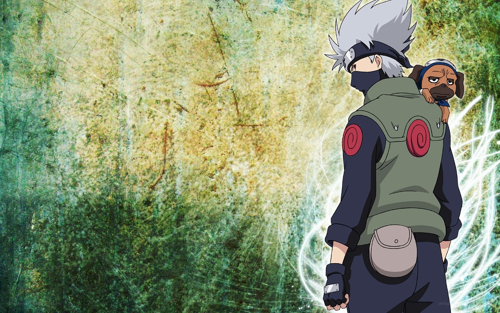 Kakashi with dog on back