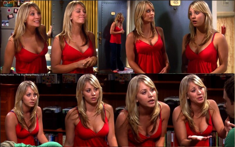 Kaley Cuoco in red dress