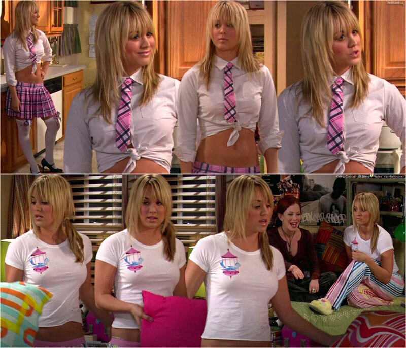 Kaley Cuoco in two scenes