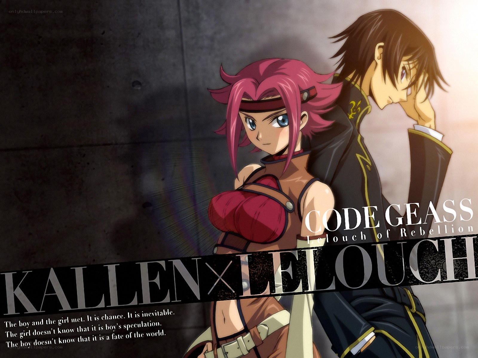 Kallen and Lelouch from Code Geass
