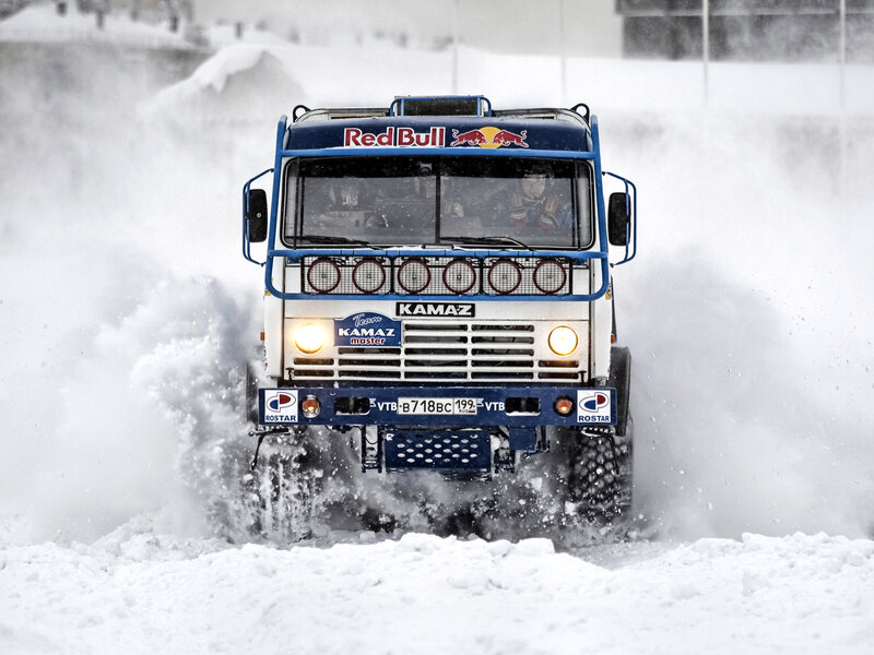 KAMAZ Truck in Snow — White