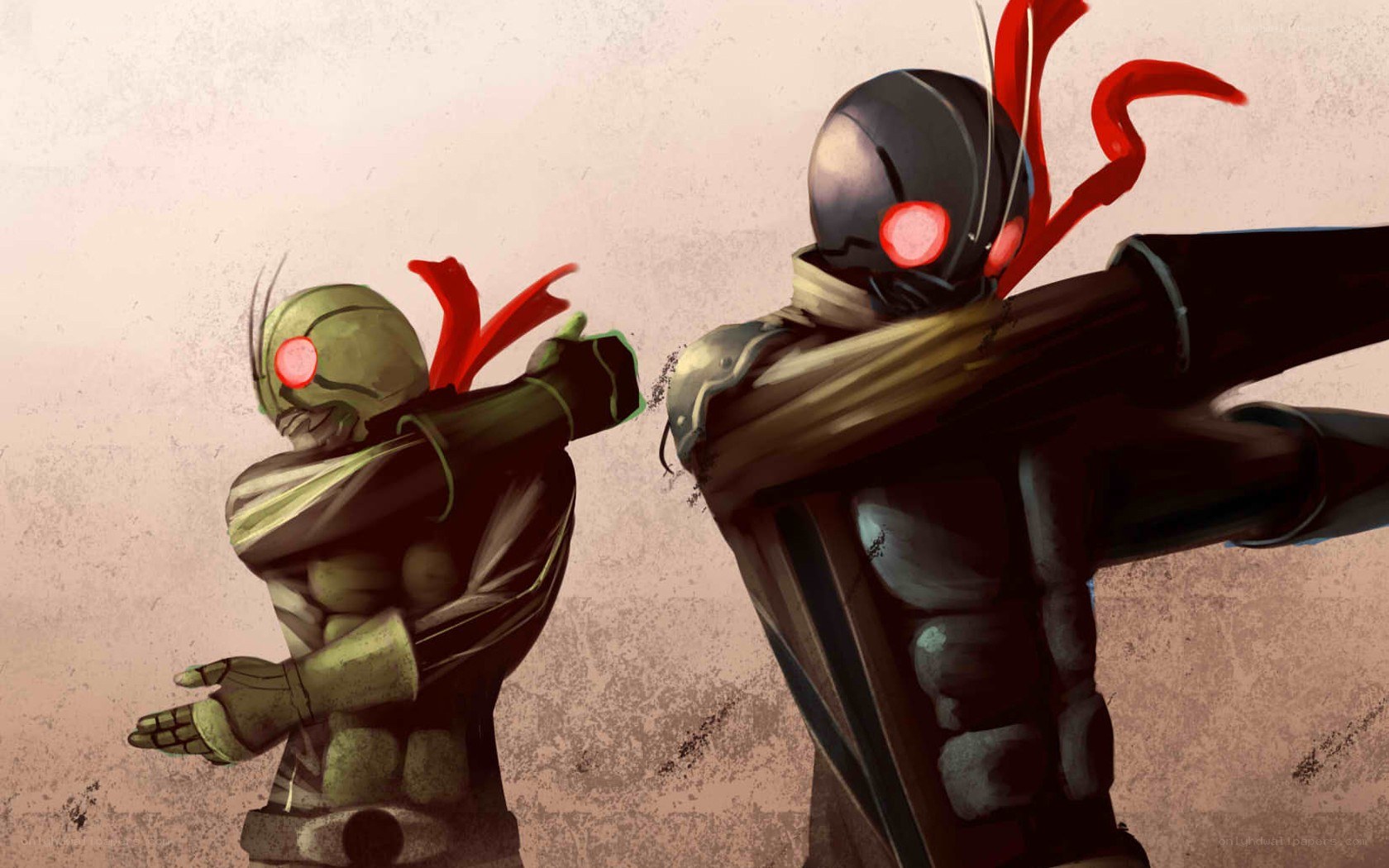 Kamen Rider characters in combat